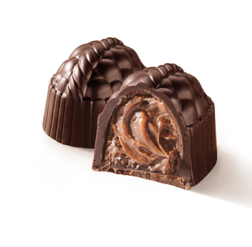 Шоколадная конфета «Воздушная» из горького шоколада, с начинкой ореховый ганаш